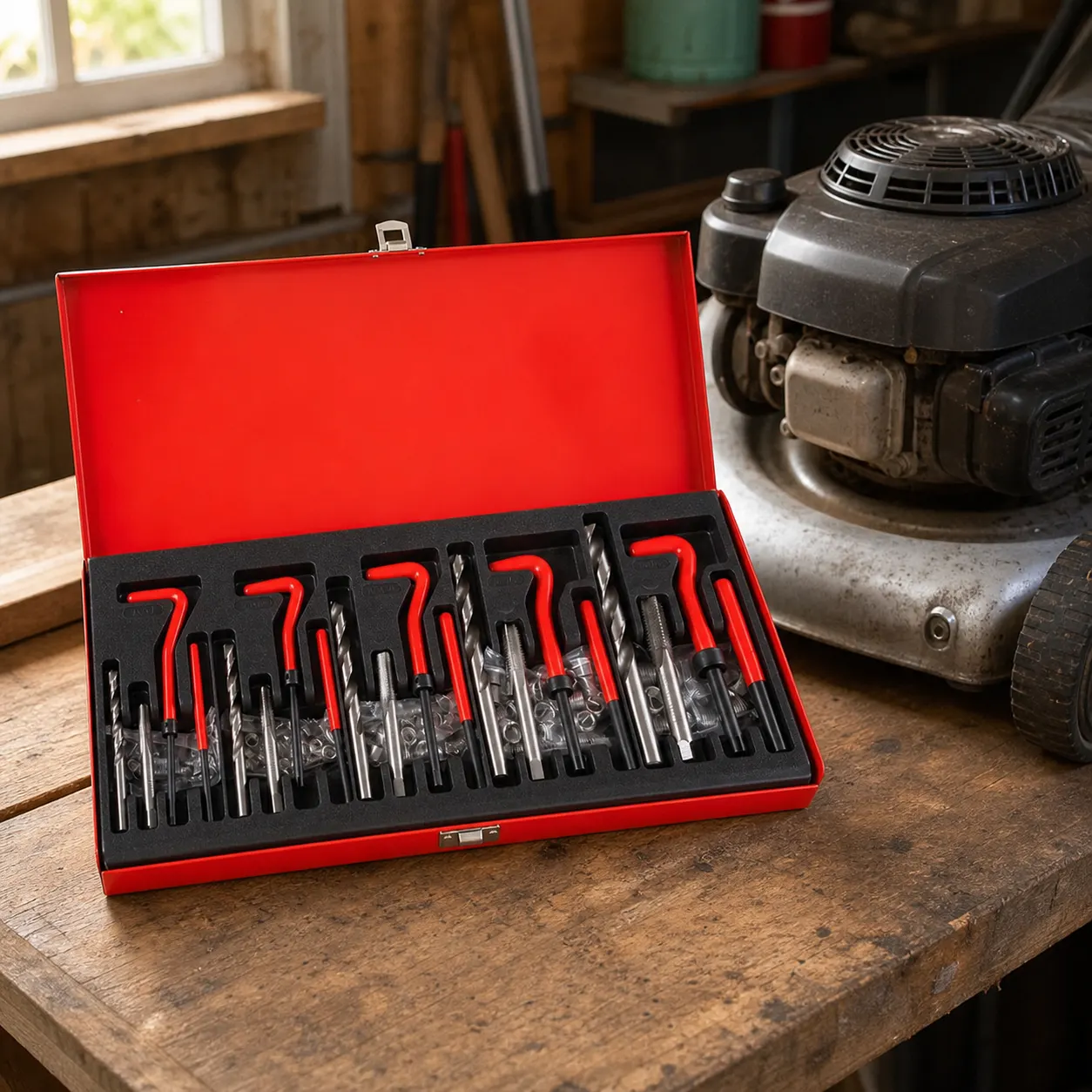 Thread Repair Tool Kit in use